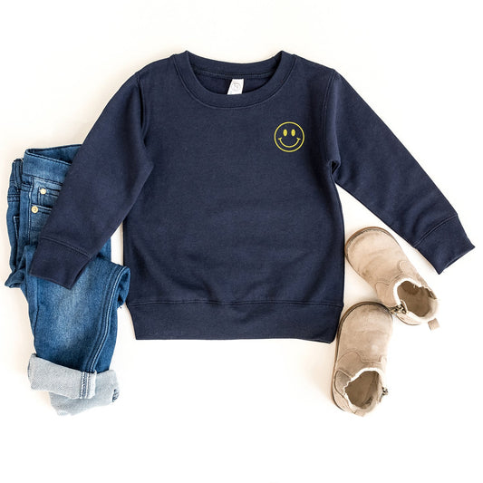 Embroidered Smiley Face Outline | Toddler Graphic Sweatshirt