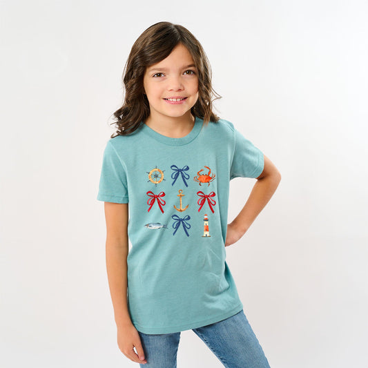 Coquette Nautical Collage | Youth Graphic Short Sleeve Tee