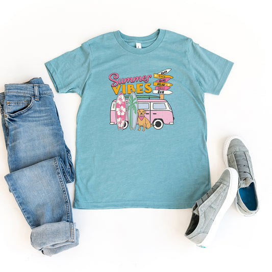Summer Vibes Dog | Youth Short Sleeve Crew Neck