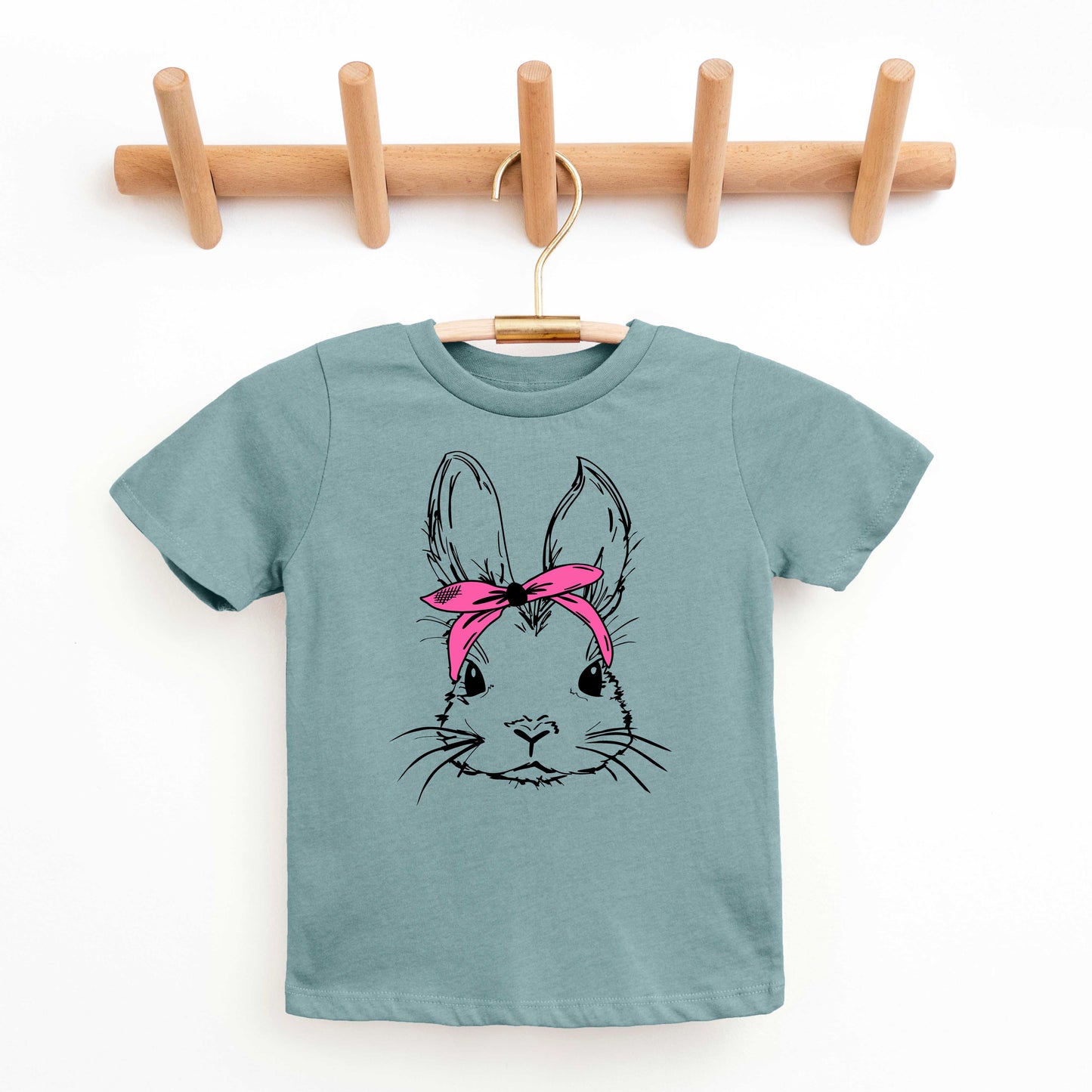 Bunny With Bandana | Youth Short Sleeve Crew Neck