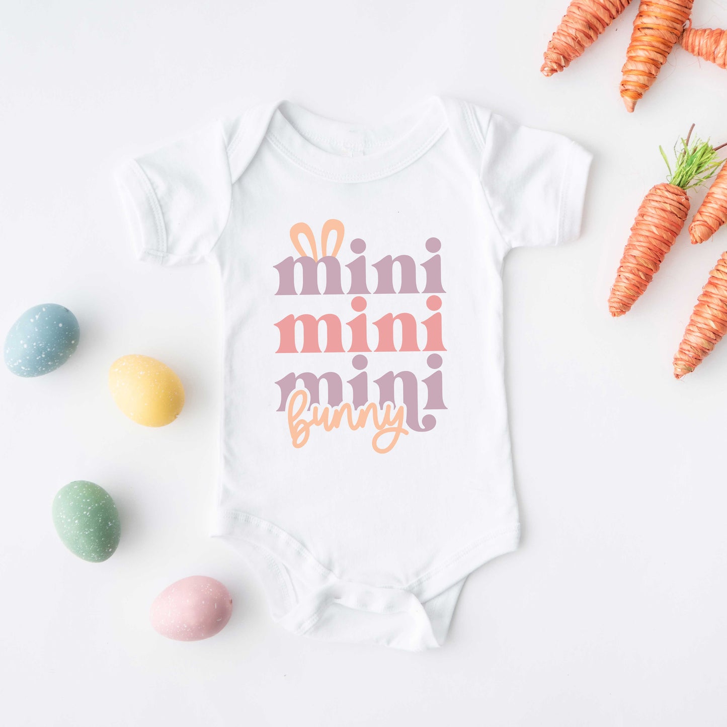 Mini Bunny Stacked | Baby Graphic Short Sleeve Onesie