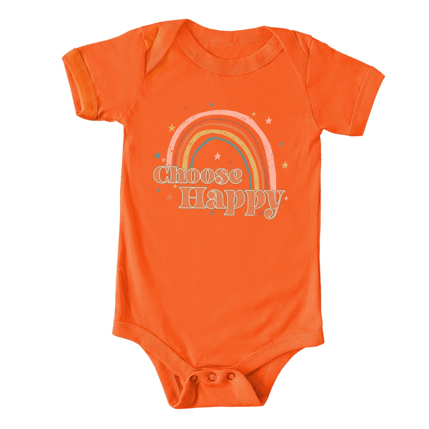 Choose Happy Rainbow | Baby Graphic Short Sleeve Onesie