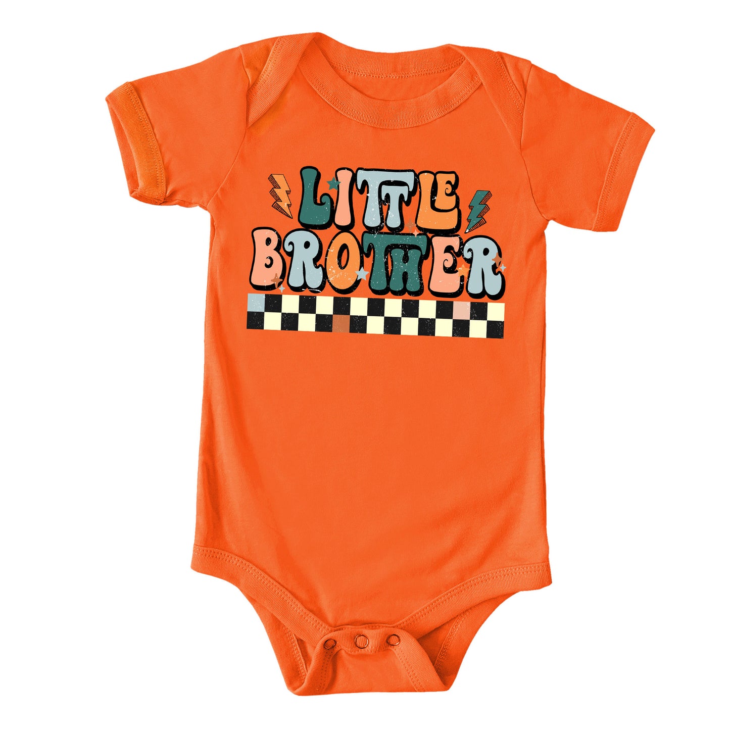 Little Brother Checkered | Baby Graphic Short Sleeve Onesie