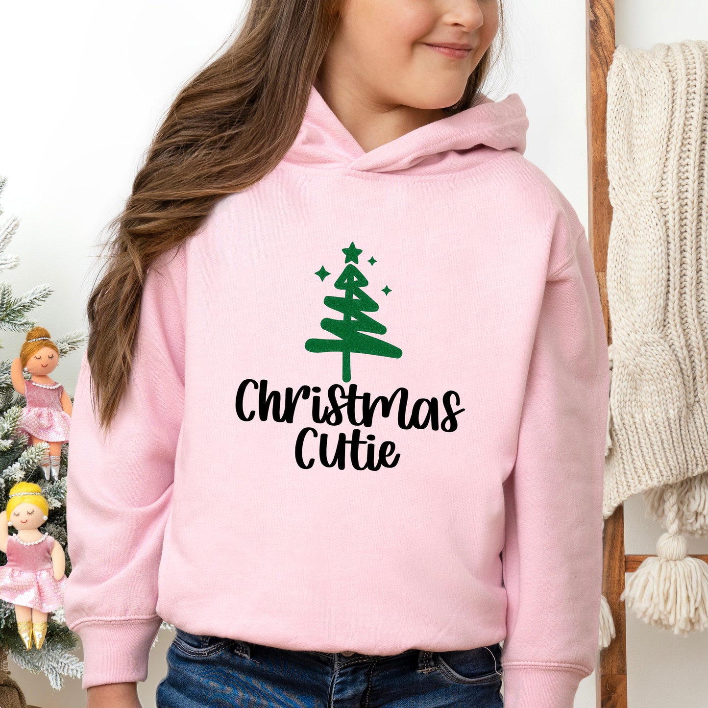 Christmas Cutie Tree Glitter | Toddler Graphic Hoodie