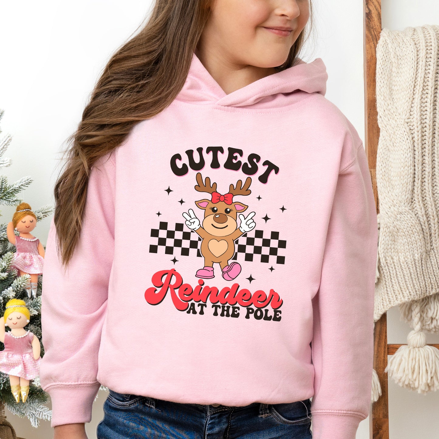 Cutest Reindeer At The Pole | Toddler Graphic Hoodie