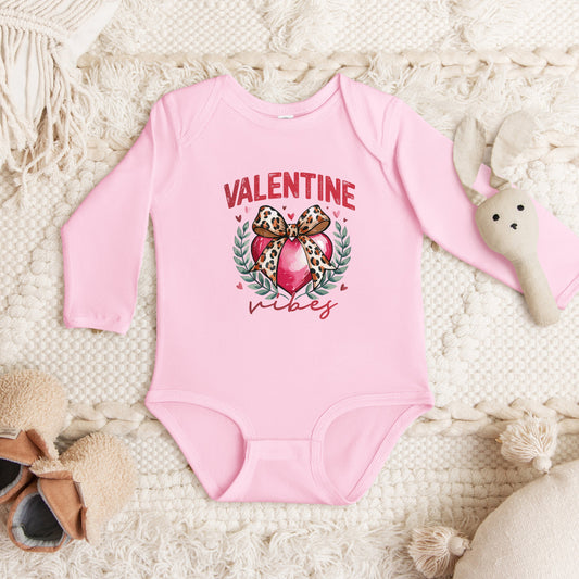 Coquette Valentine Vibes | Baby Graphic Long Sleeve Onesie