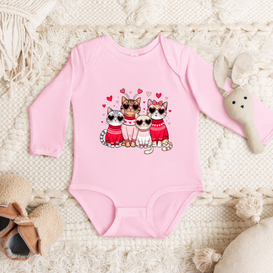 Valentine Kittens | Baby Graphic Long Sleeve Onesie