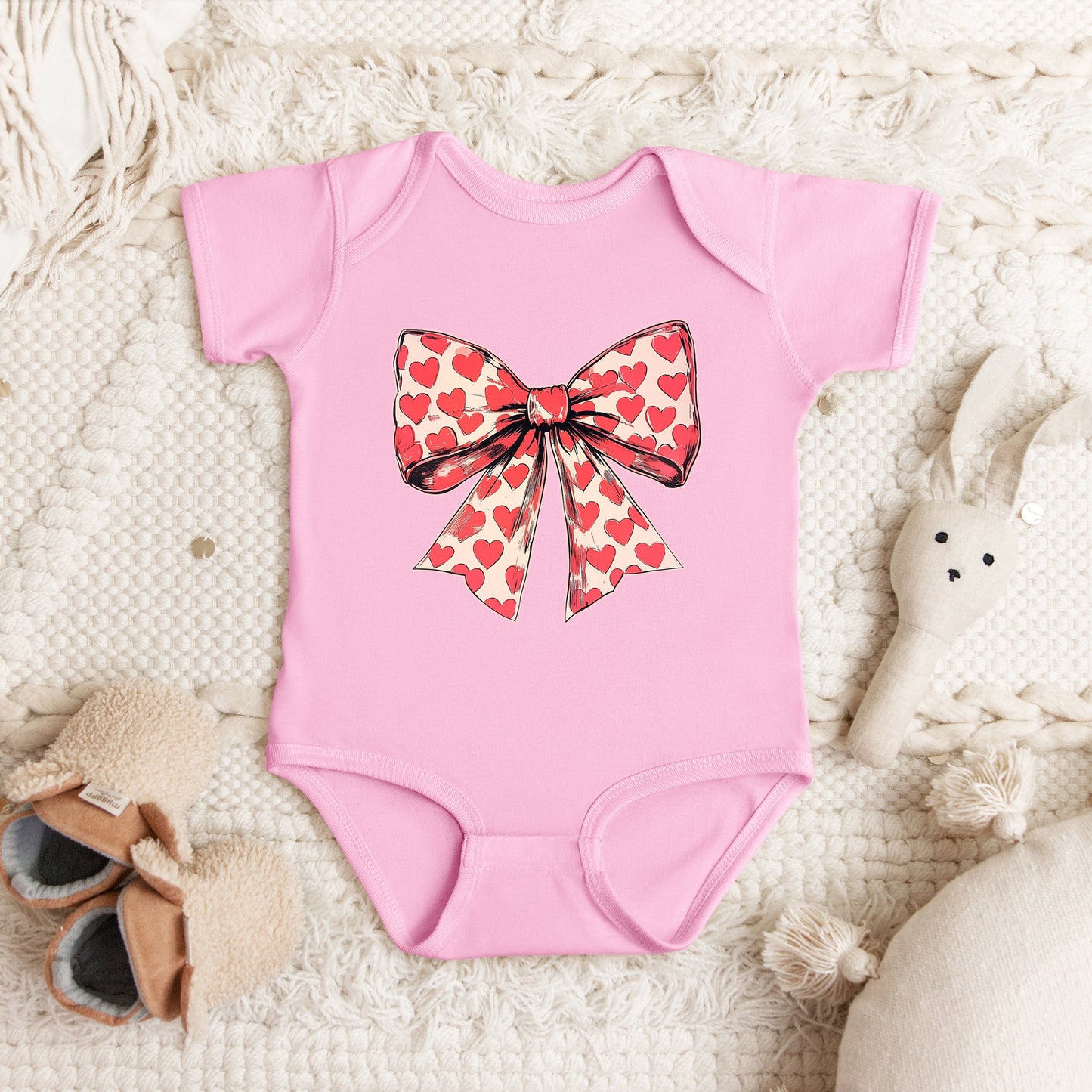 Coquette Hearts | Baby Graphic Short Sleeve Onesie