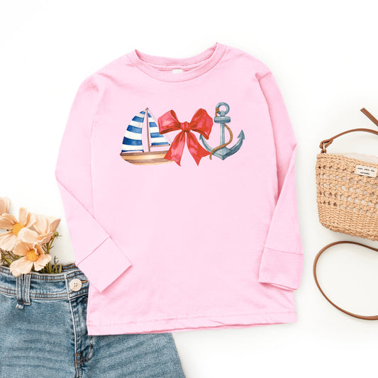 Coquette Ship Anchor | Youth Graphic Long Sleeve Tee