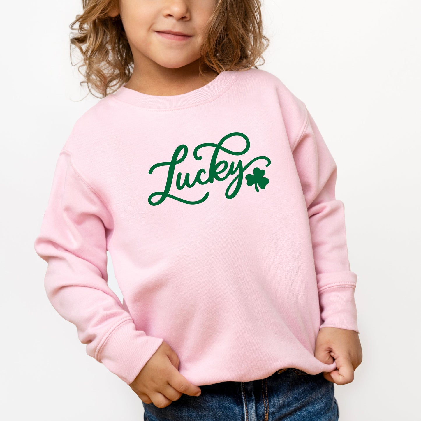 Cursive Lucky Clover | Youth Ultra-Soft Graphic Sweatshirt