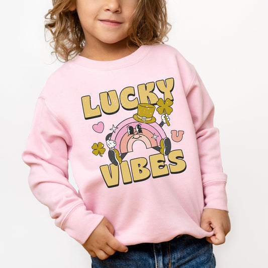 Lucky Vibes Cartoon Rainbow | Youth Ultra-Soft Graphic Sweatshirt