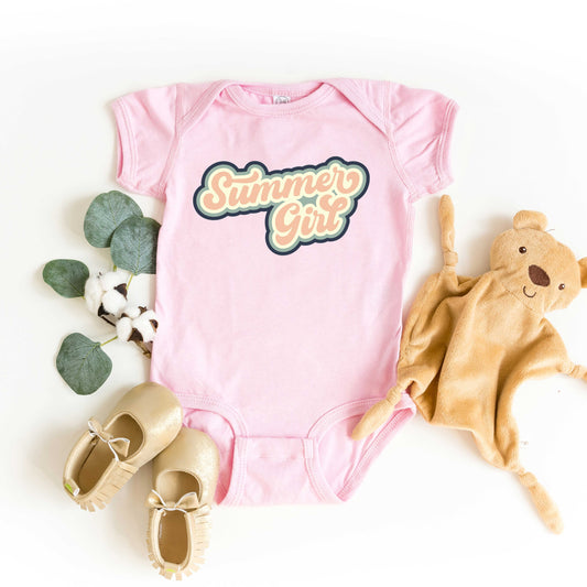 Summer Girl Retro | Baby Graphic Short Sleeve Onesie