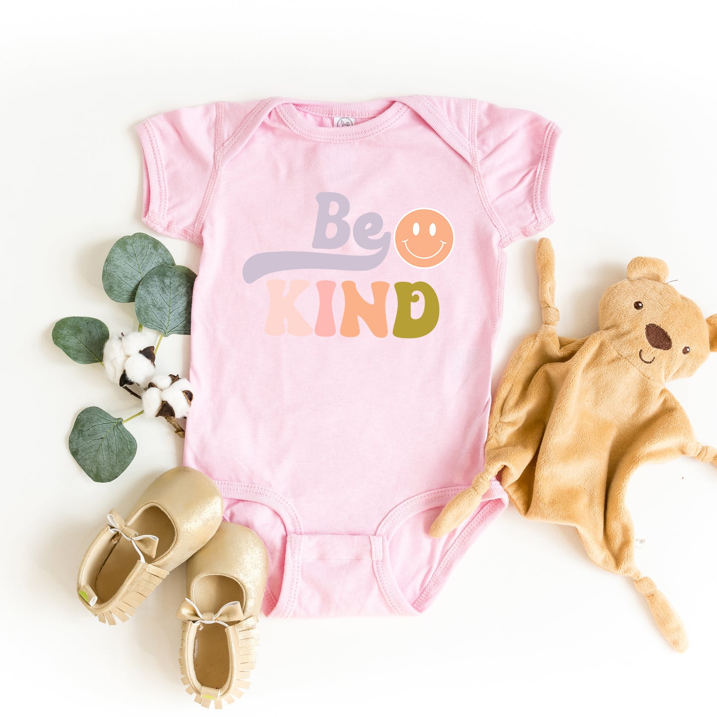 Be Kind Smiley Face | Baby Graphic Short Sleeve Onesie