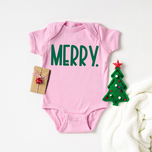 Merry Bold Word | Baby Graphic Short Sleeve Onesie