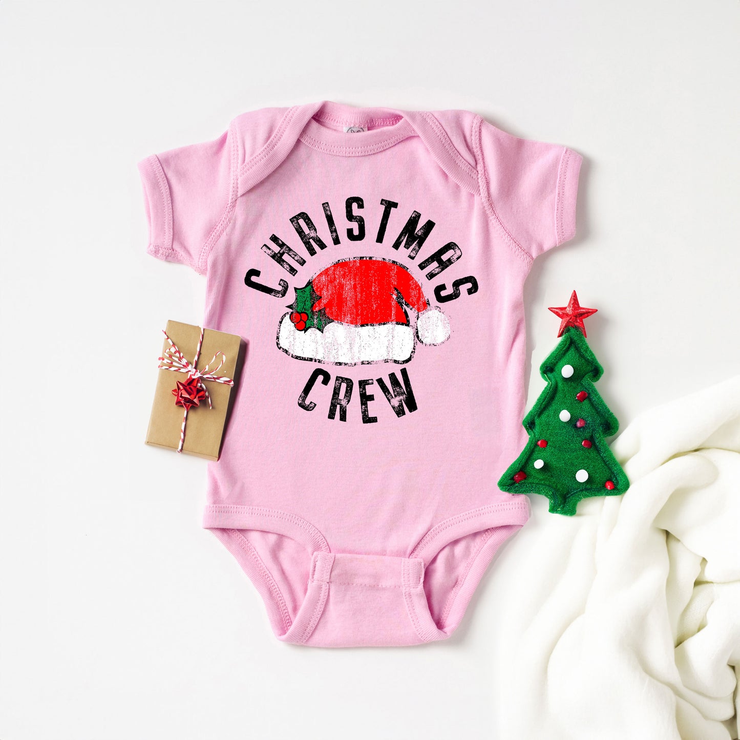 Christmas Crew Hat | Baby Graphic Short Sleeve Onesie