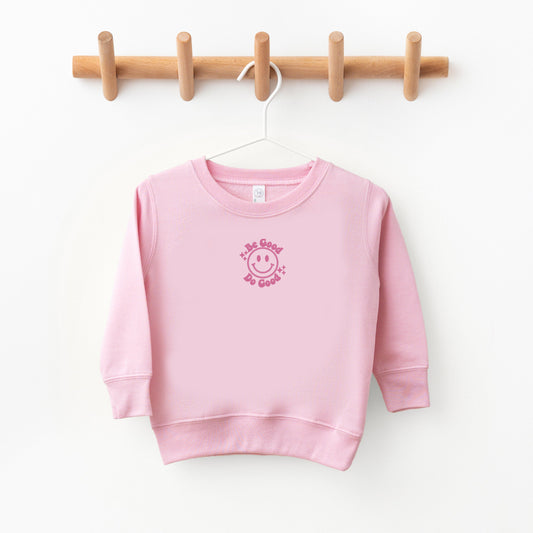 Embroidered Be Good Do Good Smiley Face | Toddler Graphic Sweatshirt