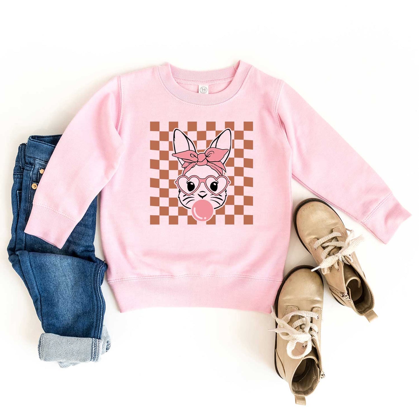 Checkered Bunny | Toddler Sweatshirt
