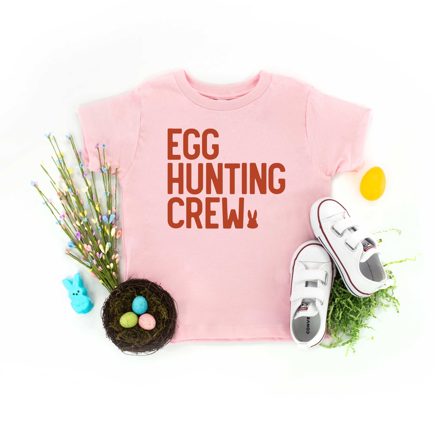 Egg Hunting Crew Bunny | Toddler Short Sleeve Crew Neck
