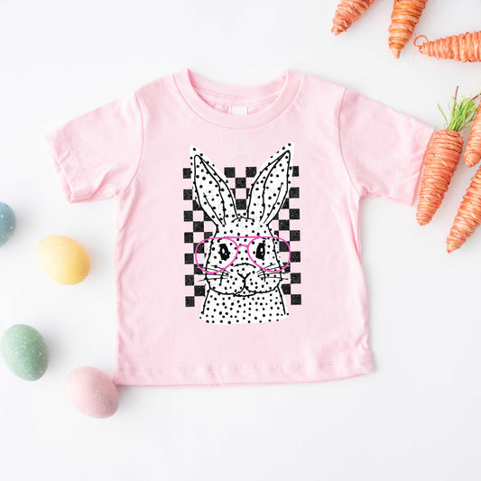 Spotted Bunny With Glasses | Toddler Short Sleeve Crew Neck
