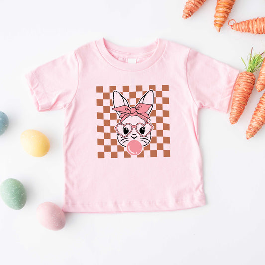 Checkered Bunny | Toddler Short Sleeve Crew Neck