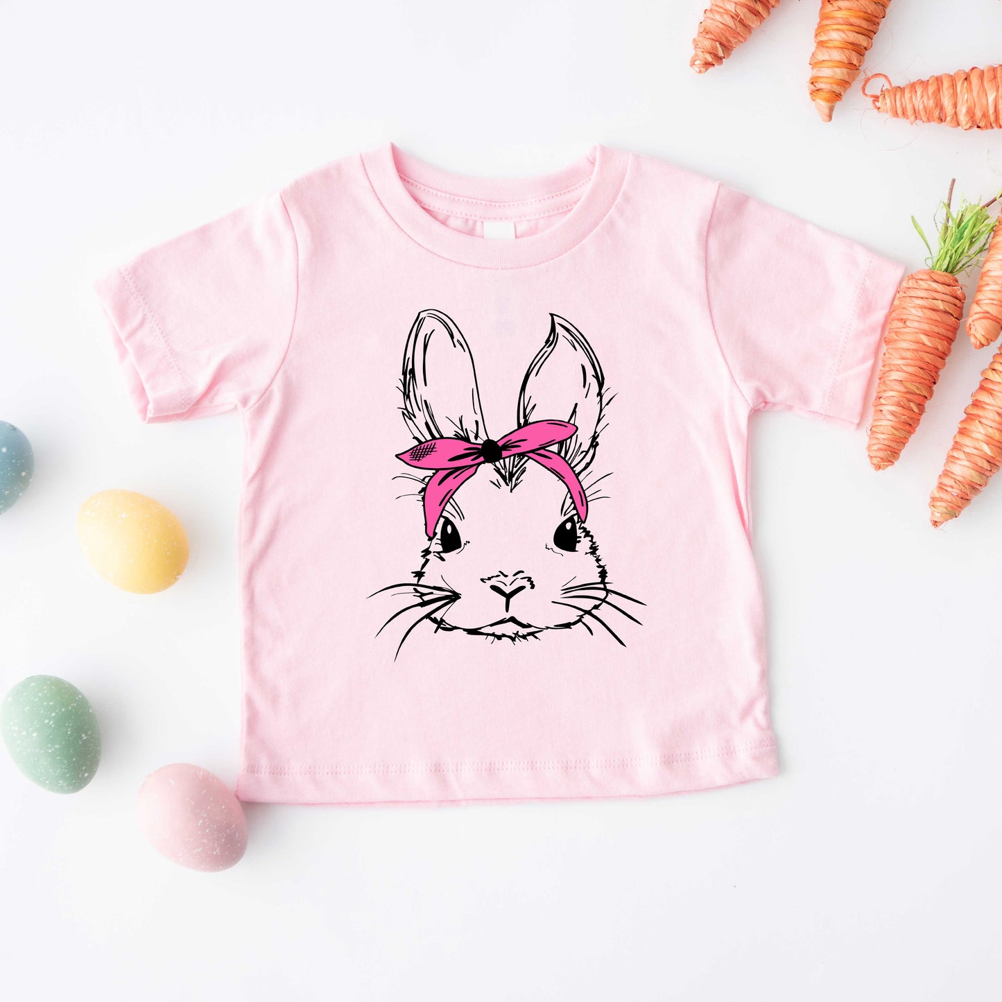 Bunny With Bandana | Toddler Short Sleeve Crew Neck