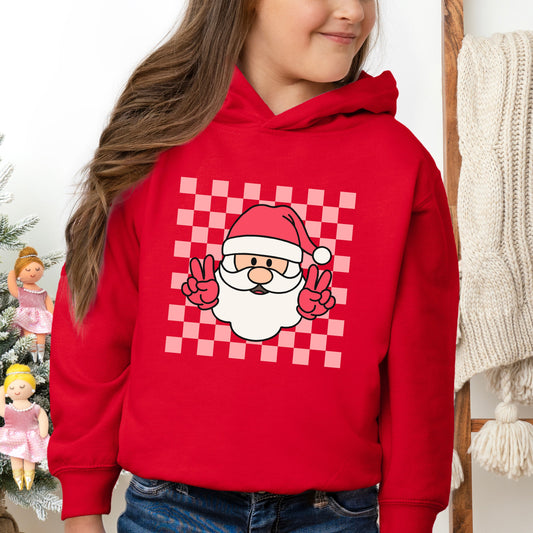 Checkered Santa | Toddler Graphic Hoodie