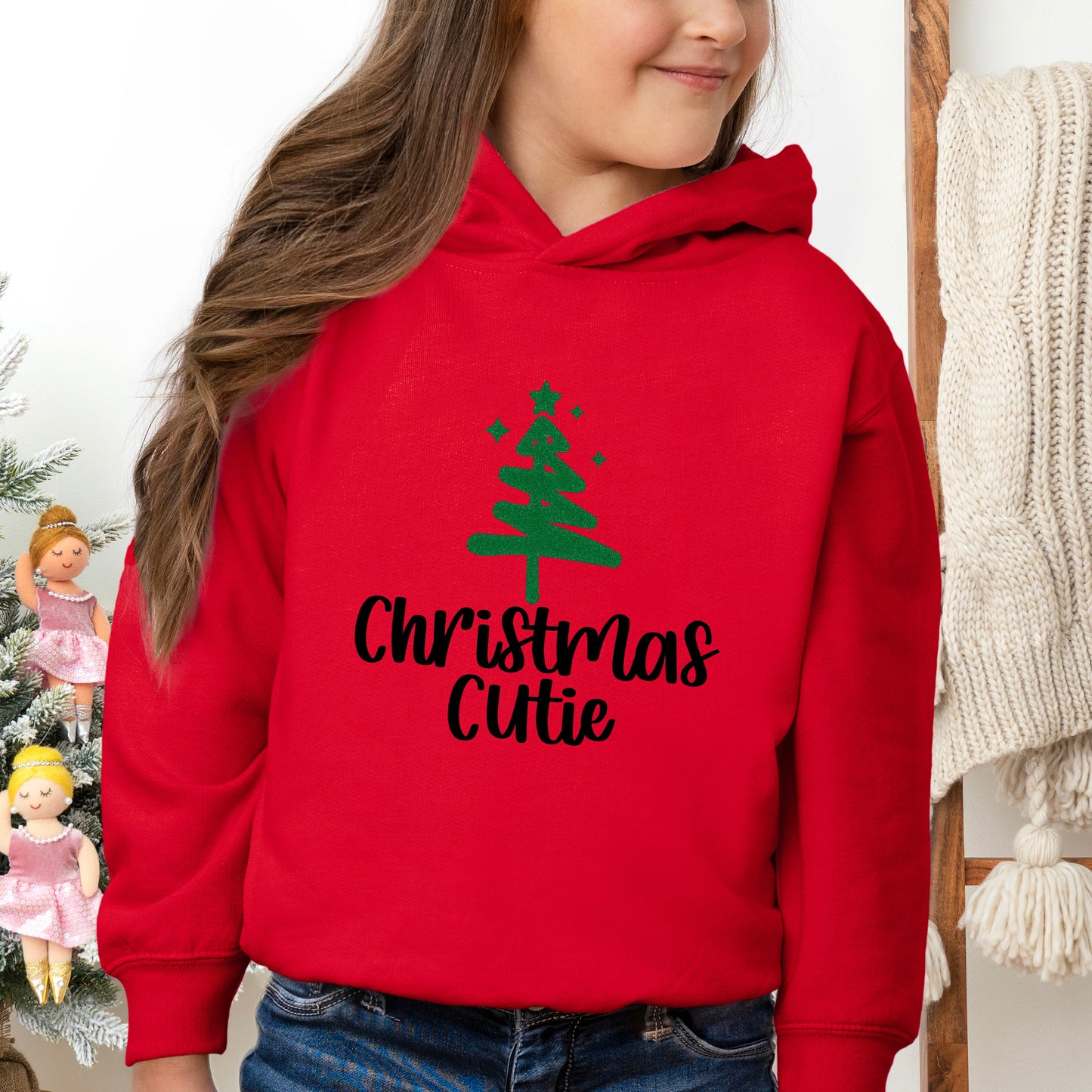 Christmas Cutie Tree Glitter | Toddler Graphic Hoodie