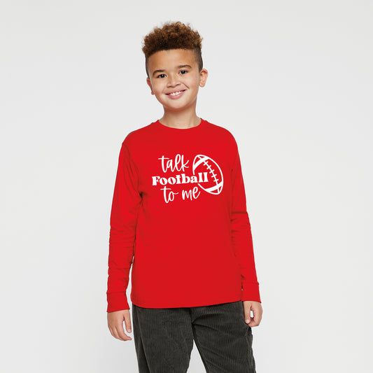 Talk Football To Me Ball | Youth Graphic Long Sleeve Tee