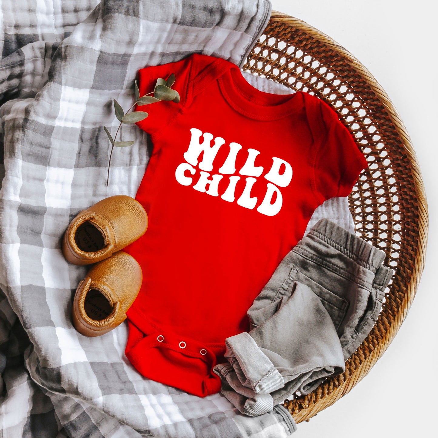 Wild Child Wavy | Baby Graphic Short Sleeve Onesie