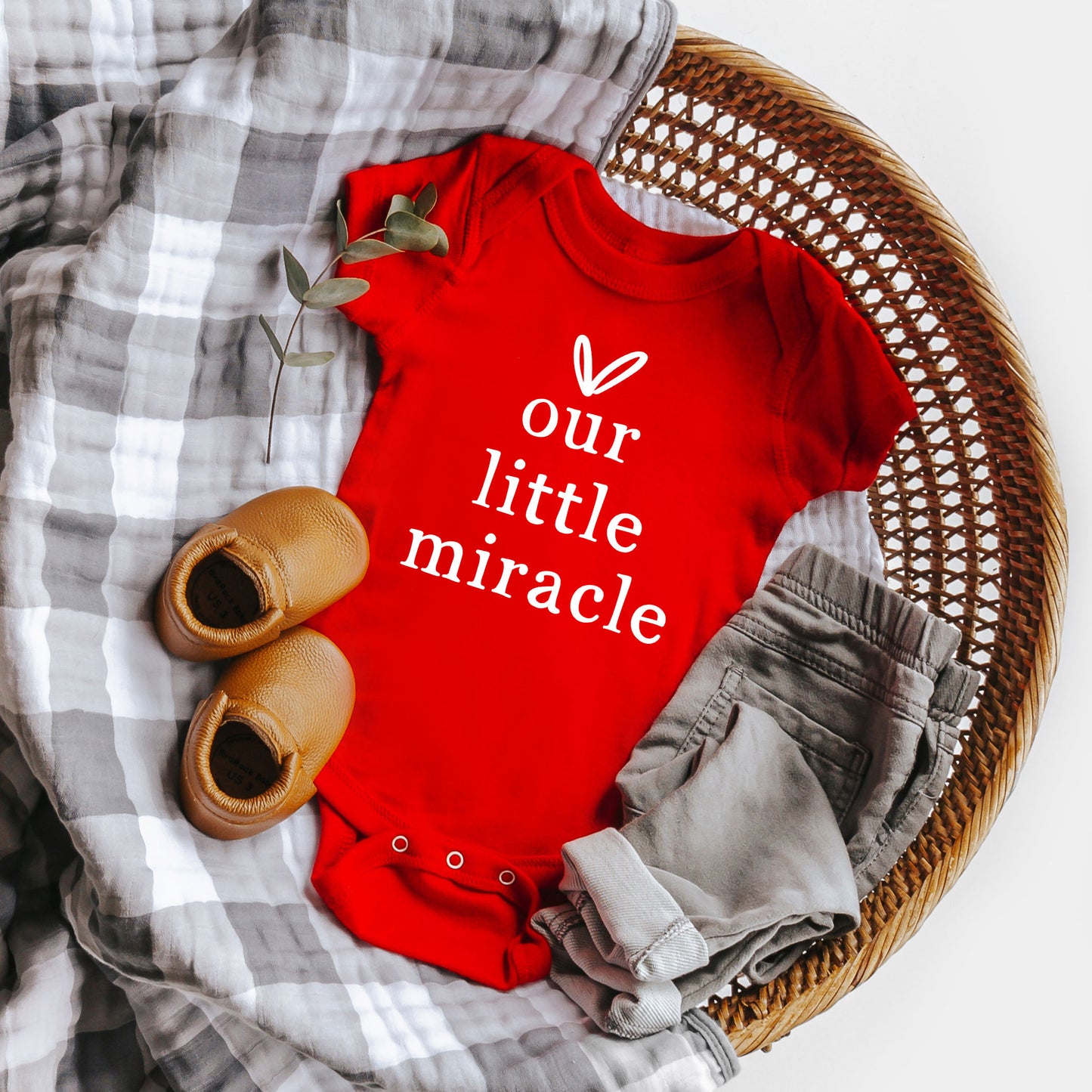Our Little Miracle Heart | Baby Graphic Short Sleeve Onesie
