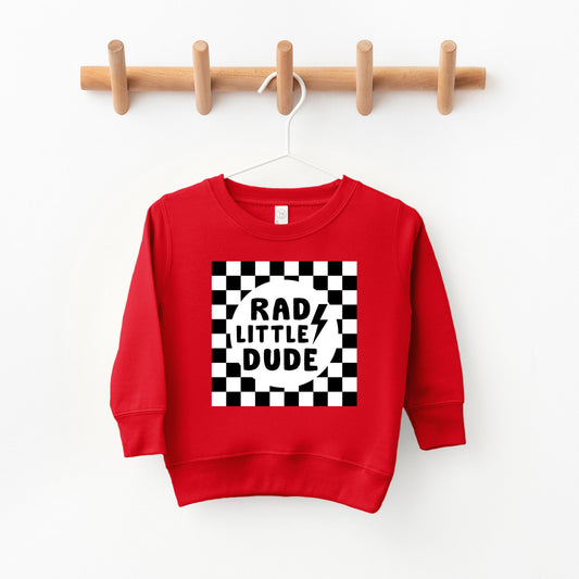 Rad Little Dude Checkered | Toddler Graphic Sweatshirt