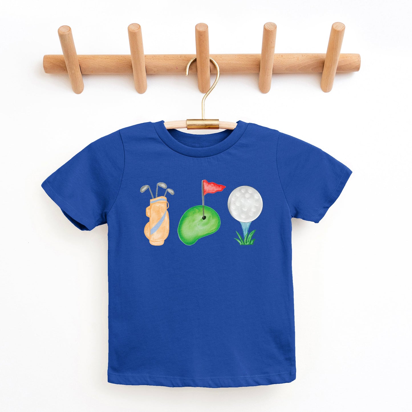 Golf Icons Watercolor | Toddler Graphic Short Sleeve Tee