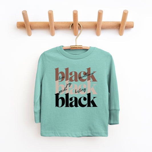 Black History Stacked | Youth Graphic Long Sleeve Tee
