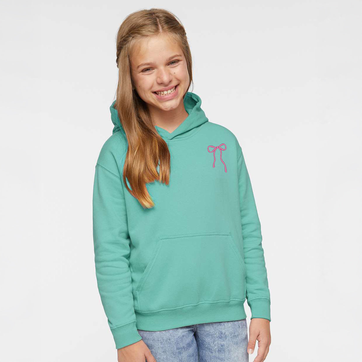 Embroidered Thin Bow | Youth Graphic Hoodie