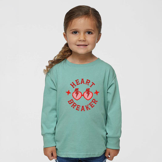 Heart Breaker Sunglasses | Toddler Graphic Long Sleeve Tee