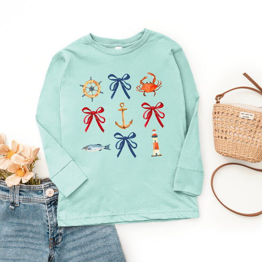 Coquette Nautical Collage | Youth Graphic Long Sleeve Tee