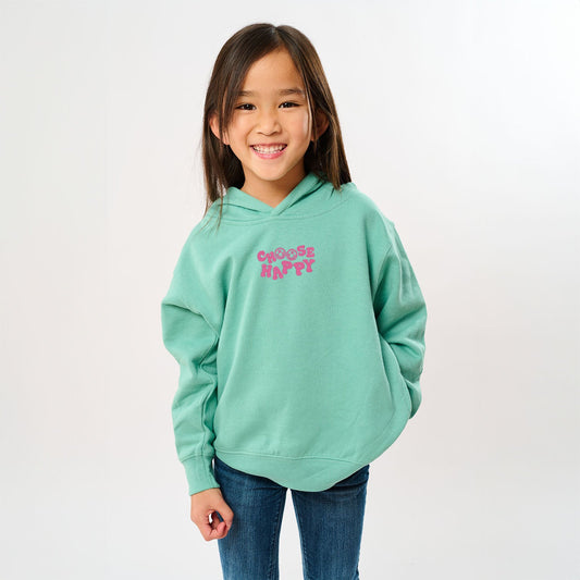 Embroidered Choose Happy Smiley Face | Toddler Graphic Hoodie