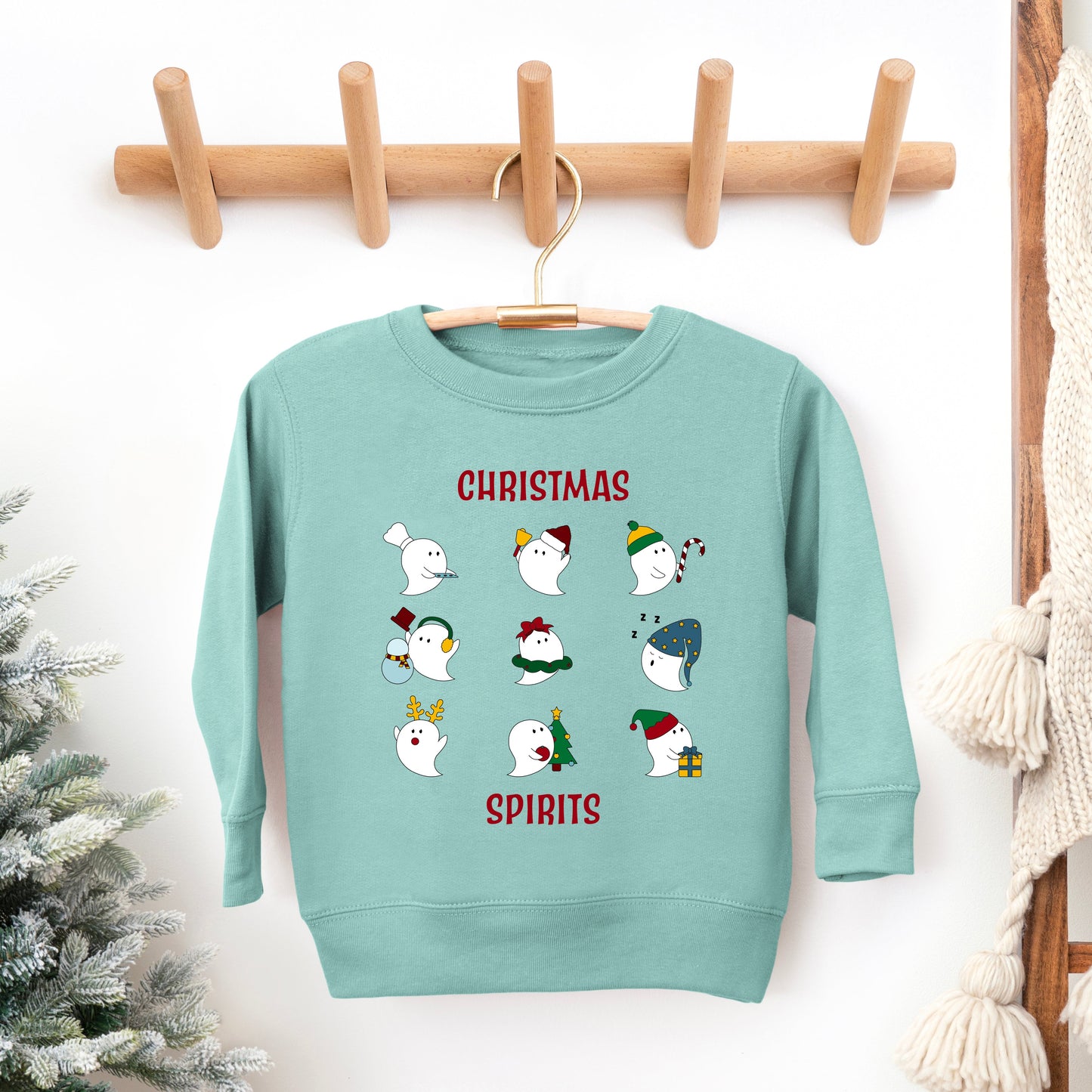 Christmas Spirits Red Words | Toddler Graphic Sweatshirt