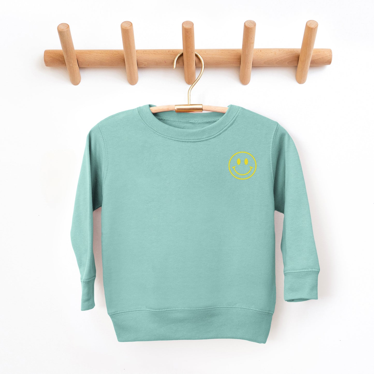 Embroidered Smiley Face Outline | Youth Ultra-Soft Graphic Sweatshirt