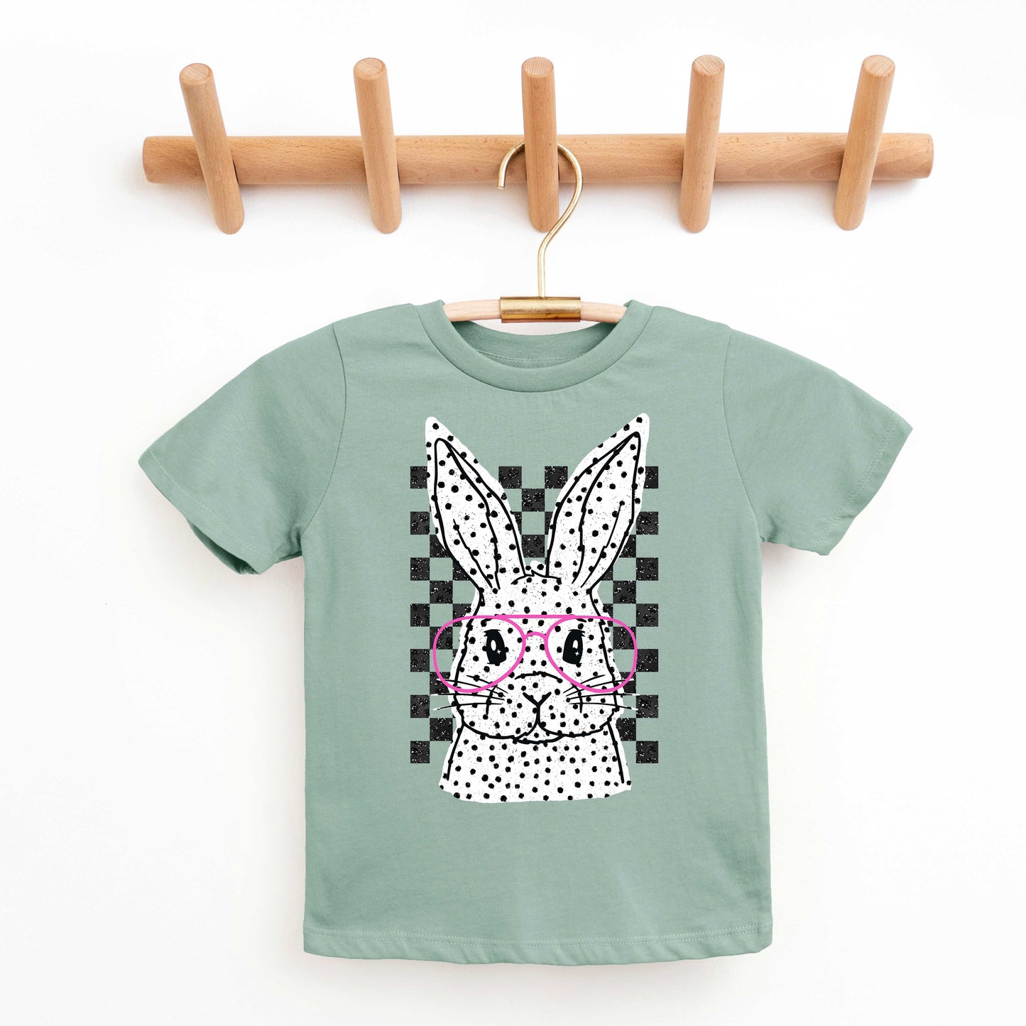 Spotted Bunny With Glasses | Youth Short Sleeve Crew Neck