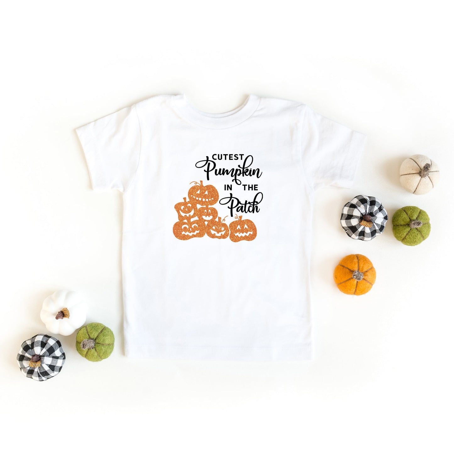 Cutest Pumpkin In The Patch Glitter | Youth Graphic Short Sleeve Tee