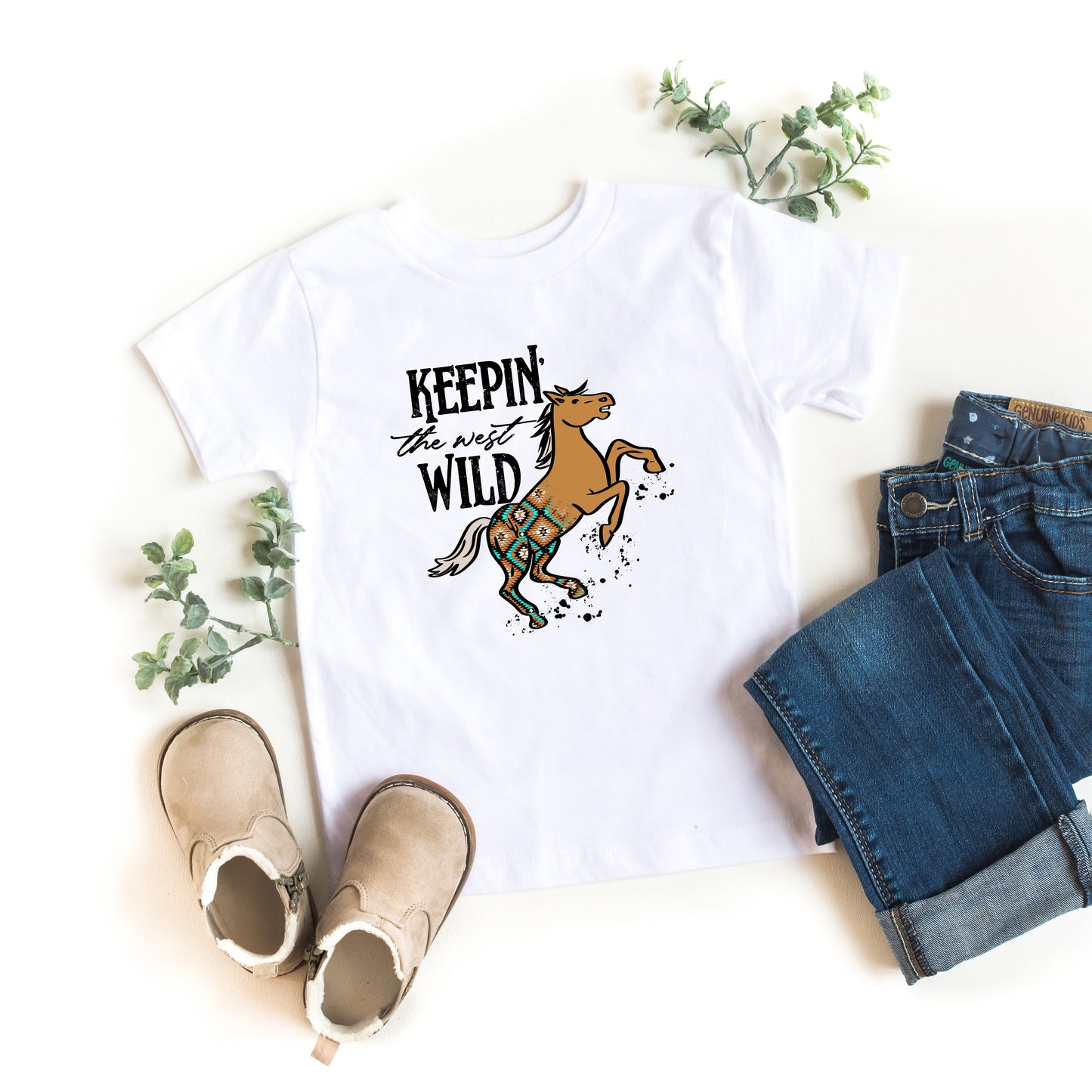 Keepin The West Wild Horse | Toddler Graphic Short Sleeve Tee
