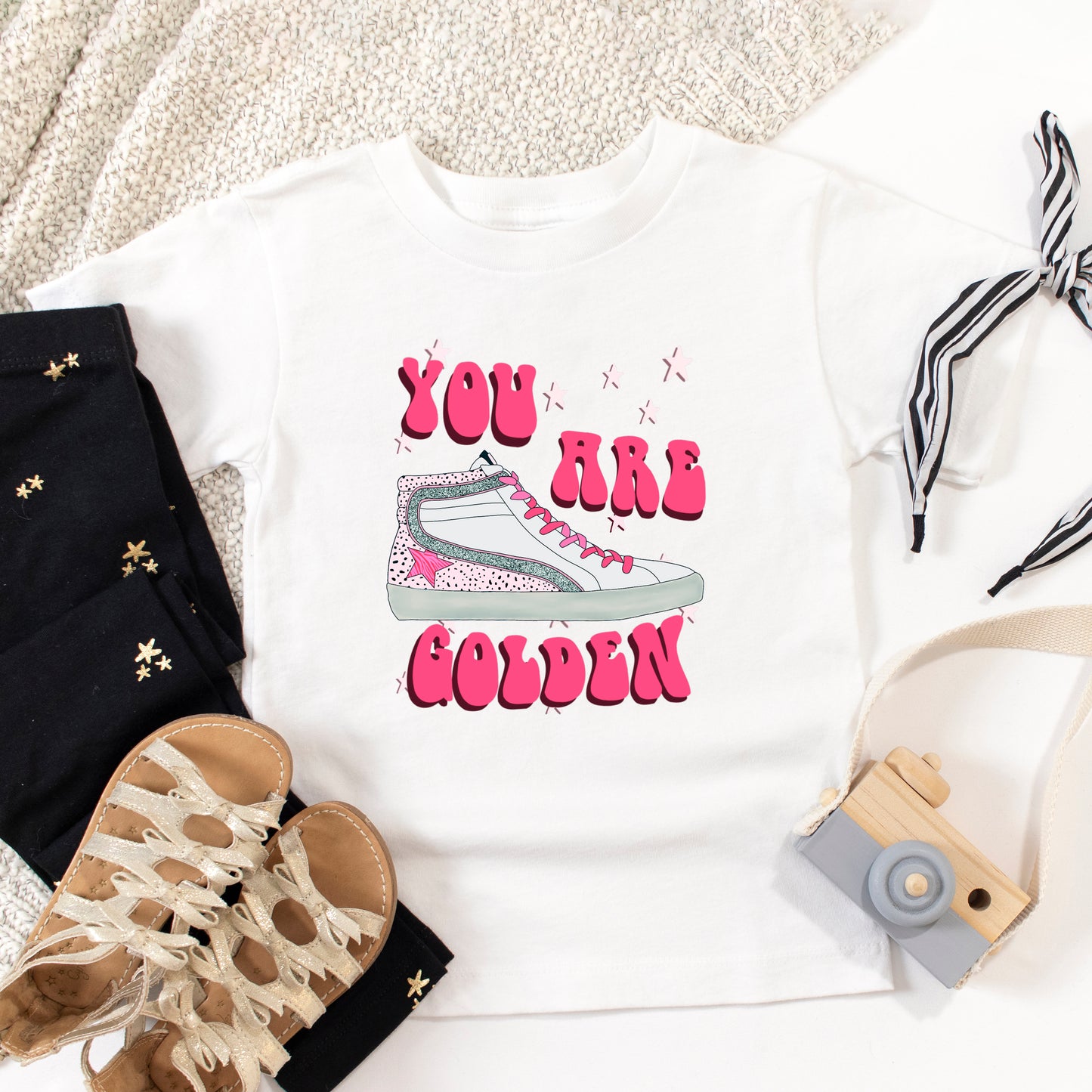 You Are Golden Shoe | Toddler Graphic Short Sleeve Tee