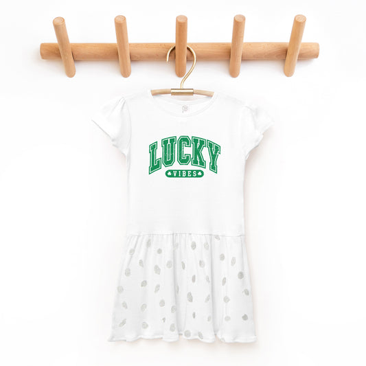 Lucky Vibes Distressed | Toddler Graphic Dress