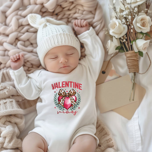 Coquette Valentine Vibes | Baby Graphic Long Sleeve Onesie