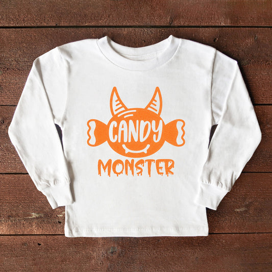 Candy Monster Horns Glitter | Youth Graphic Long Sleeve Tee