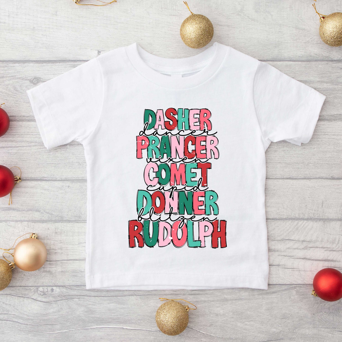 Reindeers Stacked | Toddler Graphic Short Sleeve Tee