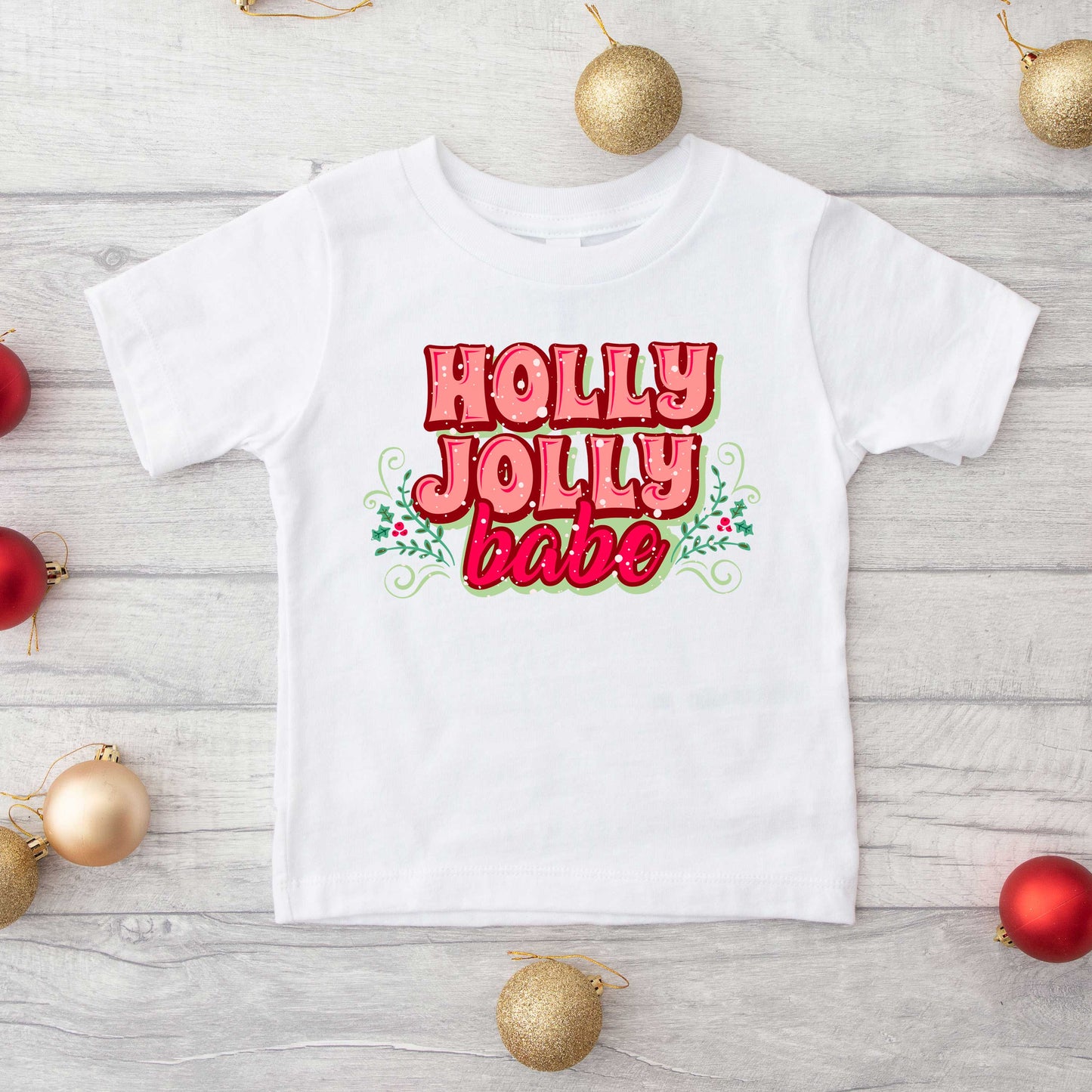 Holly Jolly Babe Stacked | Toddler Graphic Short Sleeve Tee