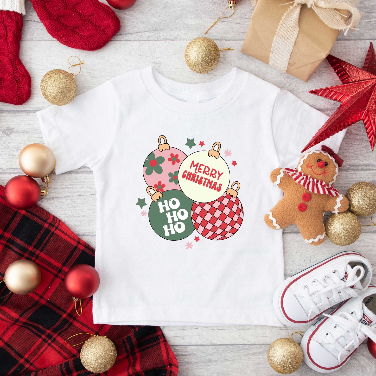Christmas Ornaments | Toddler Graphic Short Sleeve Tee