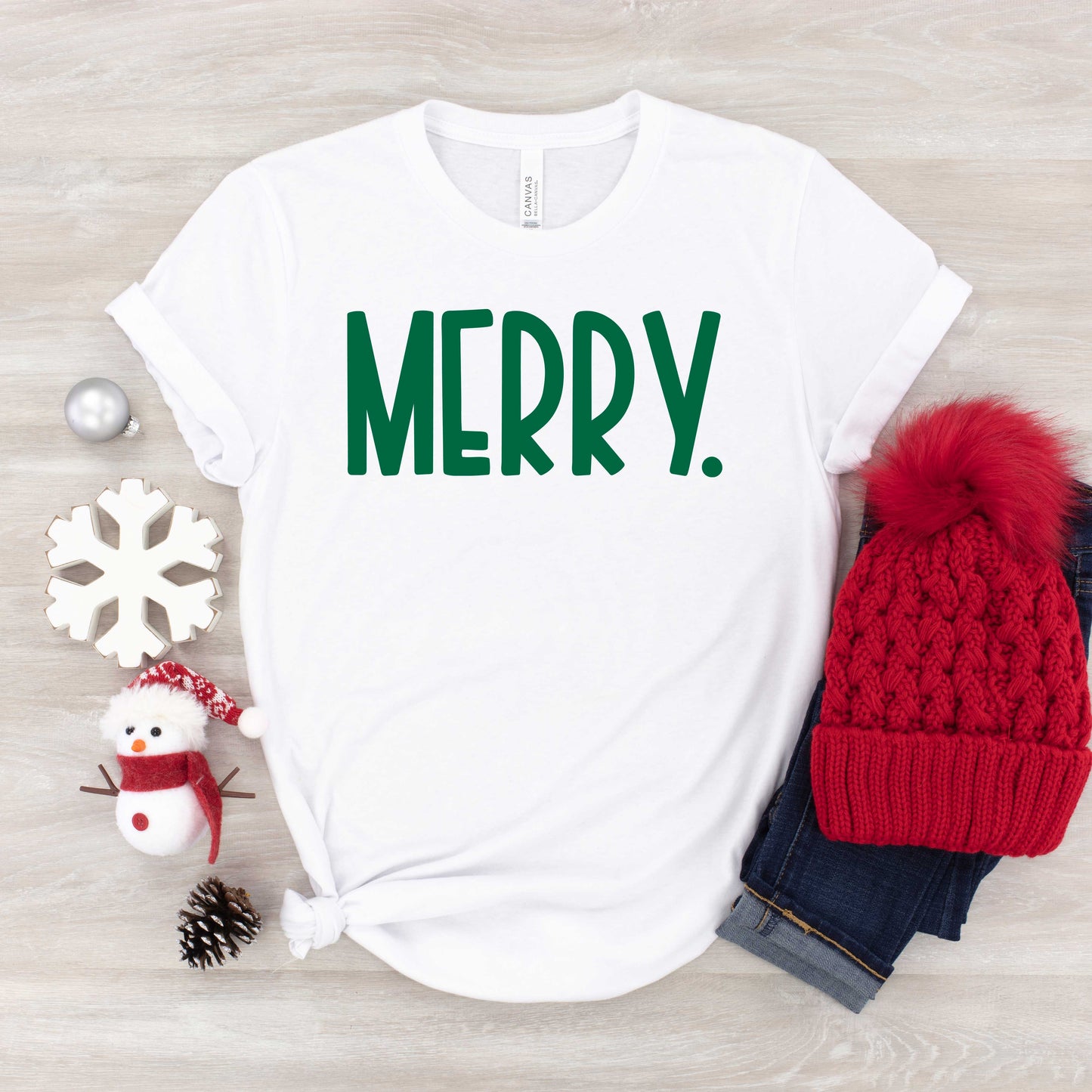 Merry Bold Word | Youth Graphic Short Sleeve Tee